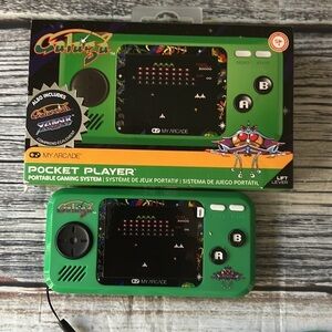 My Arcade Galaga Pocket Player Portable Handheld Game Green Galaxian & Xevious